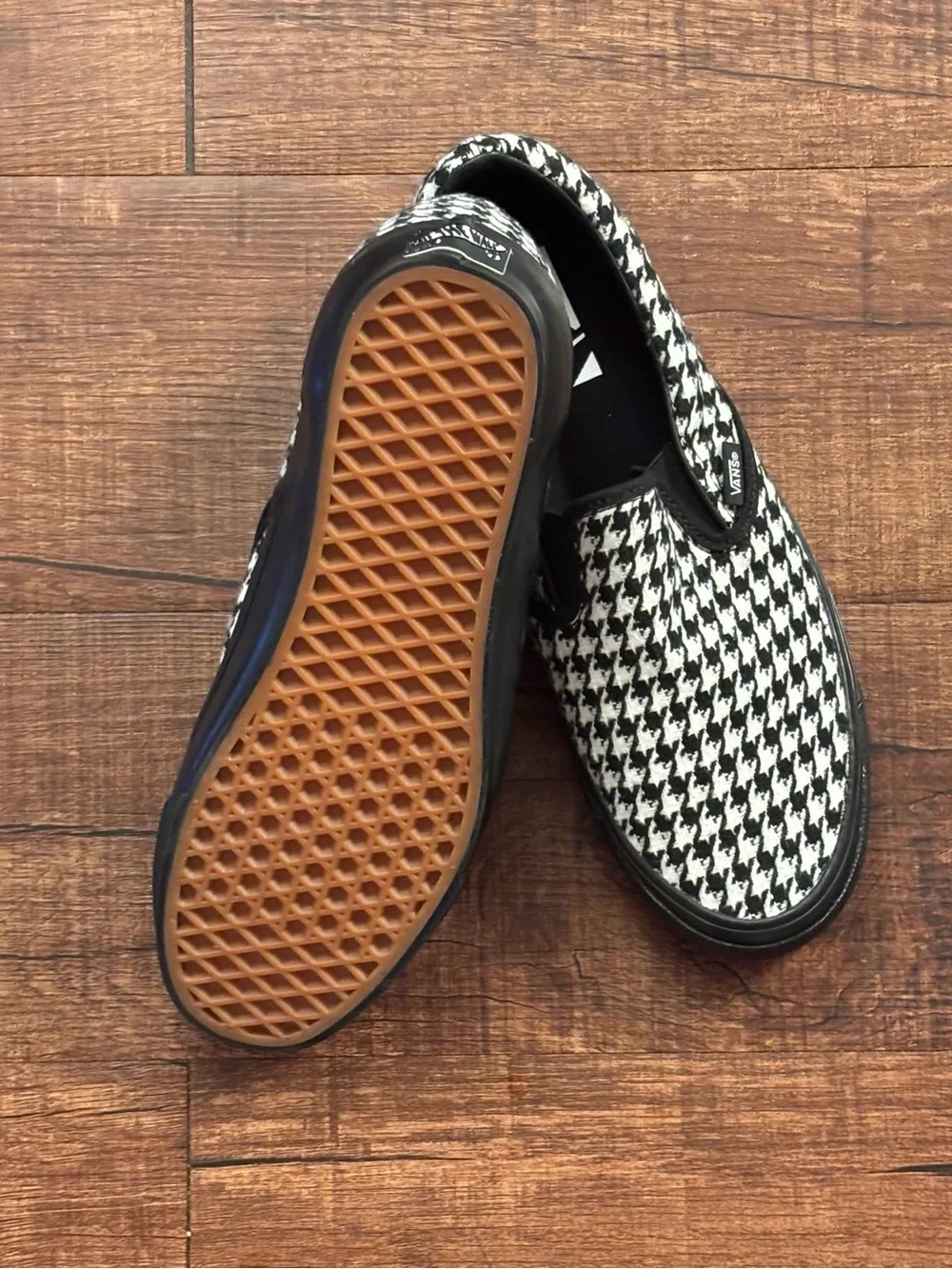 Vans Slip-On Sneakers in Black & White Houndstooth